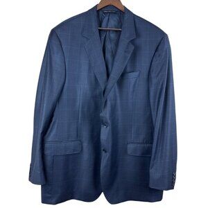 Coppley 1883 Men's Blazer 100% Wool Blue Black Check Two Button Lined Size 46